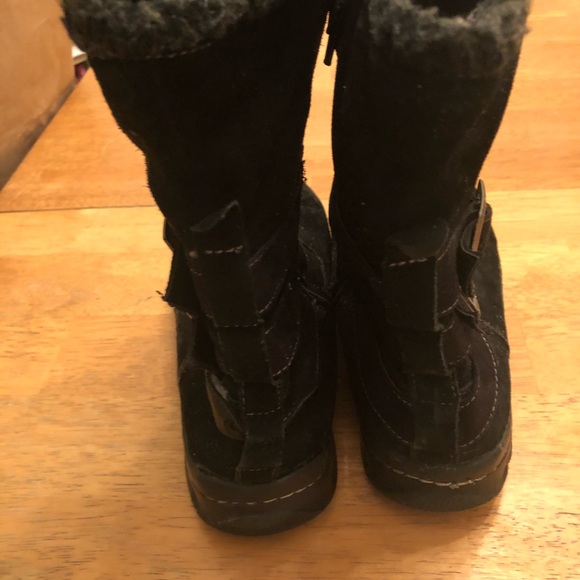 Black suede ankle boots very good cond SZ 10 CUTE - Picture 4 of 8